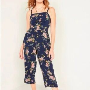 Old Navy Capri Floral Navy Jumpsuit